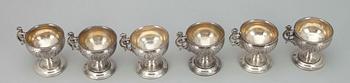 PUNSCHBÄGARE, 6 st, silver, Österike-Ungern 1866-1922. Tot. vikt ca 313 g.