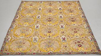 An elephant cover for parades, ca 202 x 151,5 cm, probably India around 1900.