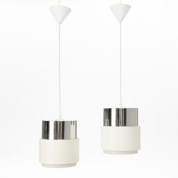 A pair of ceiling lights from the 'Cylindus' series, Luxus, Vittsjö, 1970's.