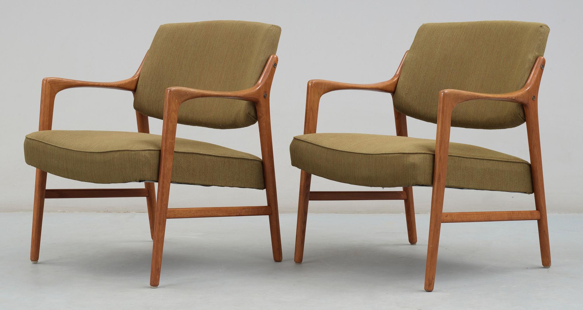 FÅTÖLJER, ett par, "Domus", Inge Andersson för Bröderna Andersson, 1960-tal.