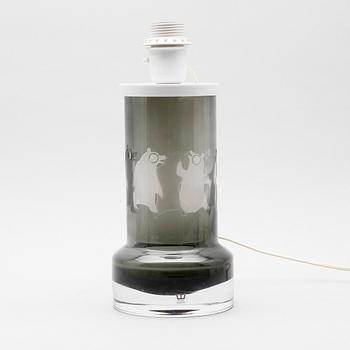 BORDSLAMPA, glas, Ove Sandeberg, signerad, Kosta, 1971.