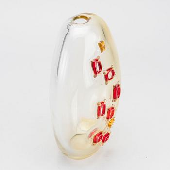 AN ALFREDO BARBINI GLASS VASE, Murano, 1965, signed.