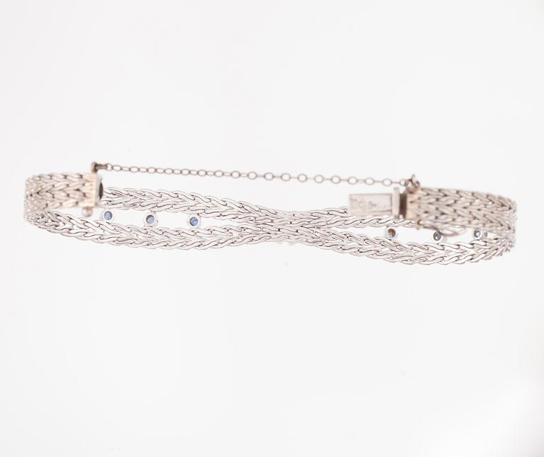 ARMBAND, 18K vitguld, safirer. Italien. Vikt ca 22,8 g.