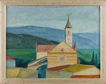 Eva Cederström, Landscape with a Church.