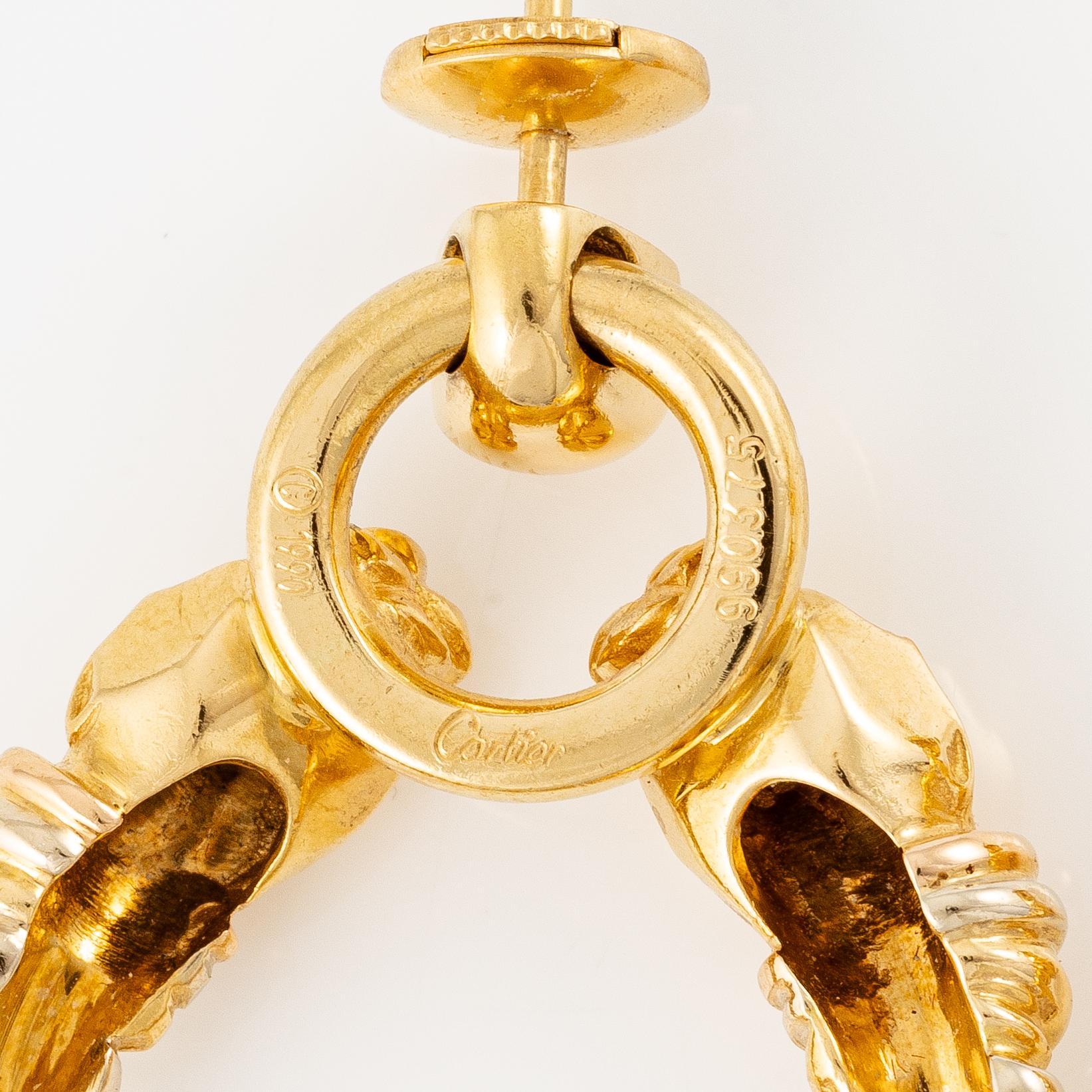 A pair of Cartier earrings 18K gold, "Panthère".