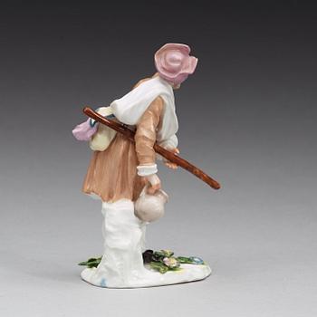 A Meissen 'Cris de St. Petersburg' figure of a Russian peasant, circa 1750.