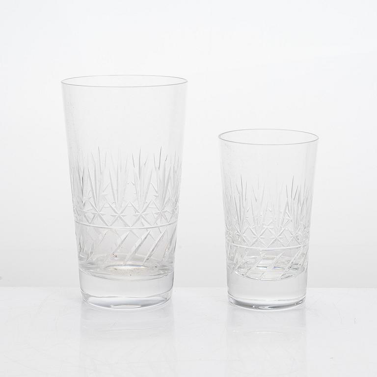 A 35-piece set of 'Leo' glassware from Riihimäen Lasi, Finland.