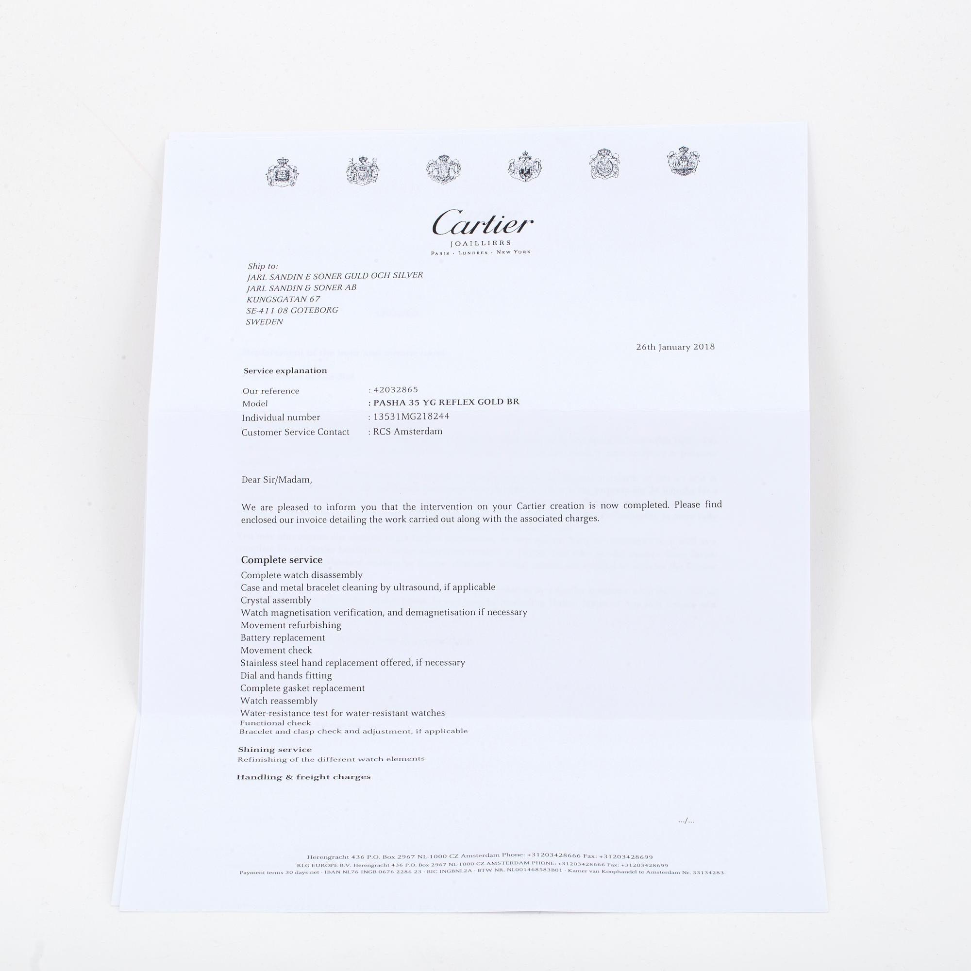 CARTIER, Pasha 35, armbandsur, kronograf, 35,5 mm.