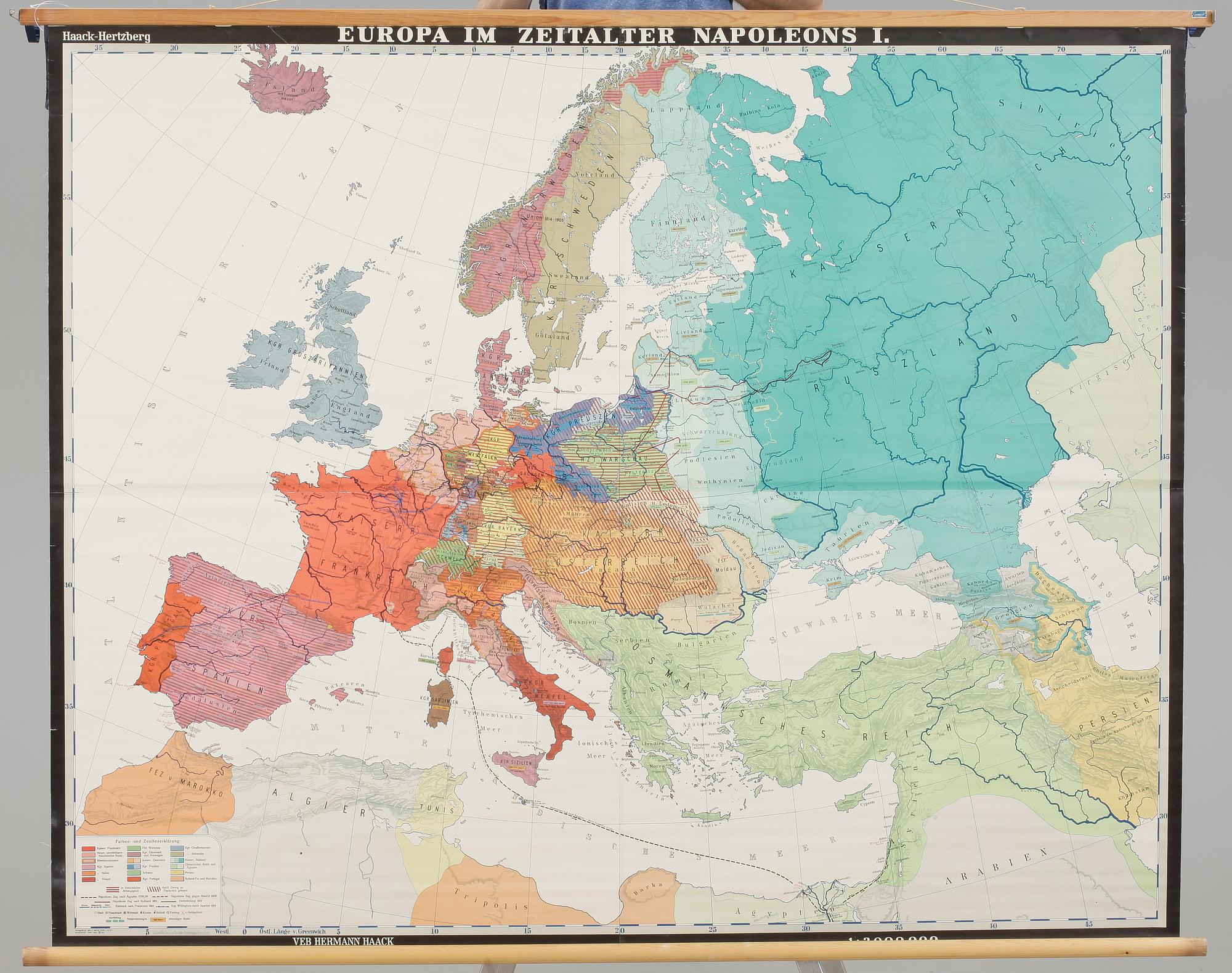 SKOLKARTA, "Europa under Napoleontiden", 1900-talets mitt.