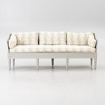 A Gustavian provincial work sofa, 18th century.