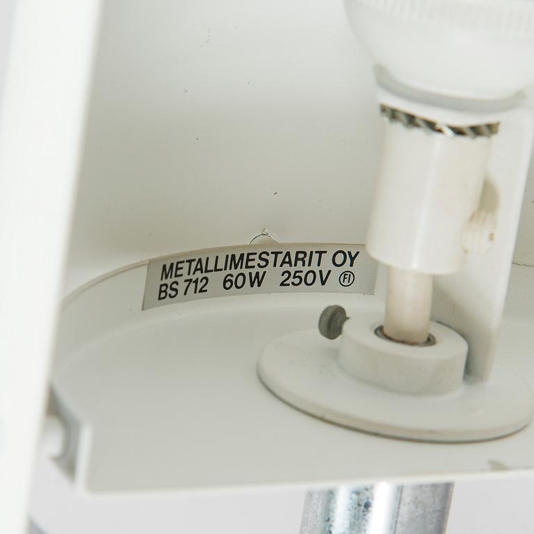 Ben af Schultén, A pair of 1970s 'BS 712' wall lights by Metallimestarit for Artek Finland.