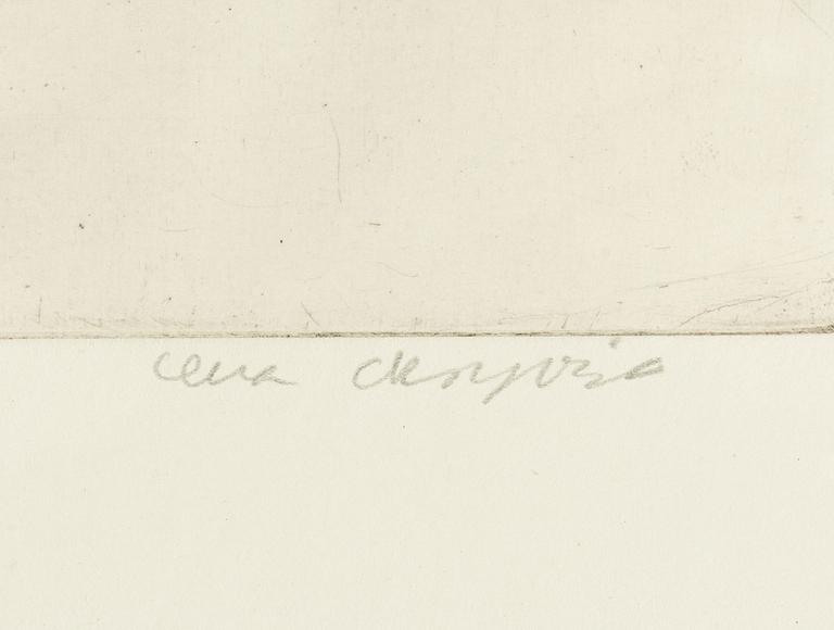 Lena Cronqvist, drypoint etching, signed.