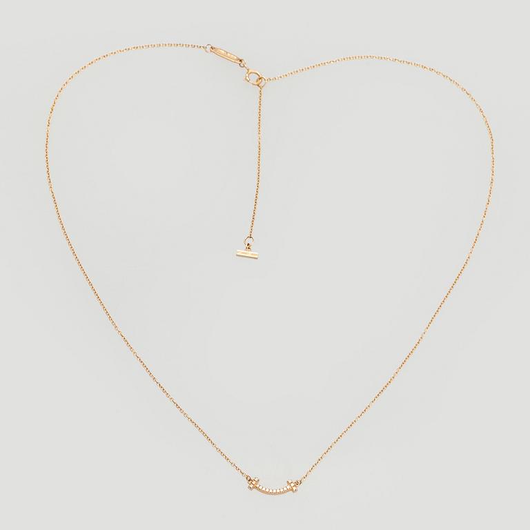 Tiffany & Co, halsband, "T Smile", 18K guld och briljantslipade diamanter.