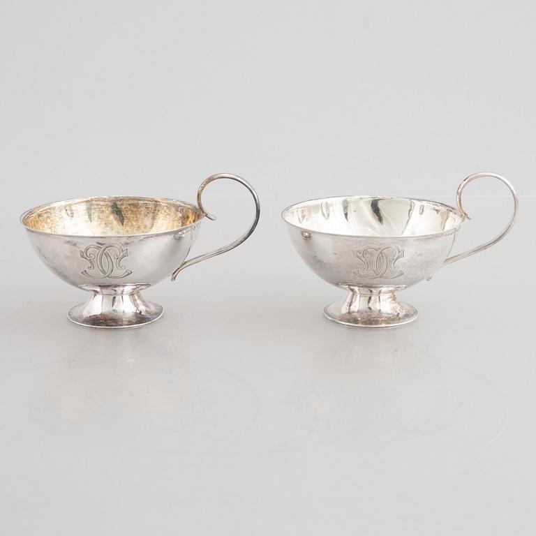 Six Swedish Silver Punch Mugs, mark of Fritz Olsson, Luleå 1949.