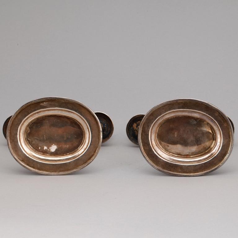 KANDELABRAR, ett par, silver, empirestil, Egypten 1900-talets mitt. Tot ca 1040 gram.