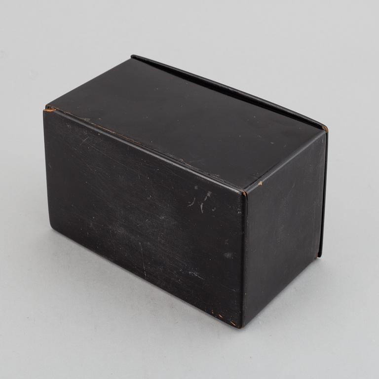 A lacquered lidded box, Russia, 1870s.