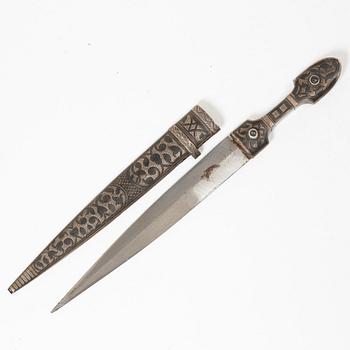 A silver niello miniature dagger, probably Caucasus, circa 1880-1890.