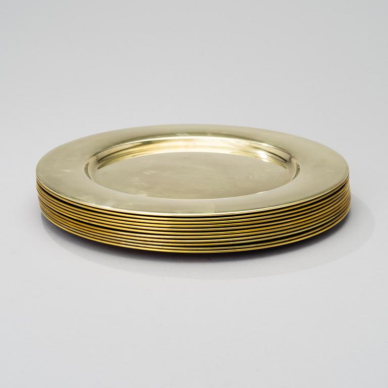 A LOT OF 11 PLATES, by Stelton, Denmark, latter half of 20th century.