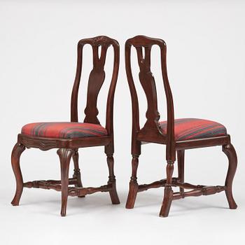 Stolar, fyra stycken, Stockholmsarbeten, 1700-talets senare del, Rokoko.