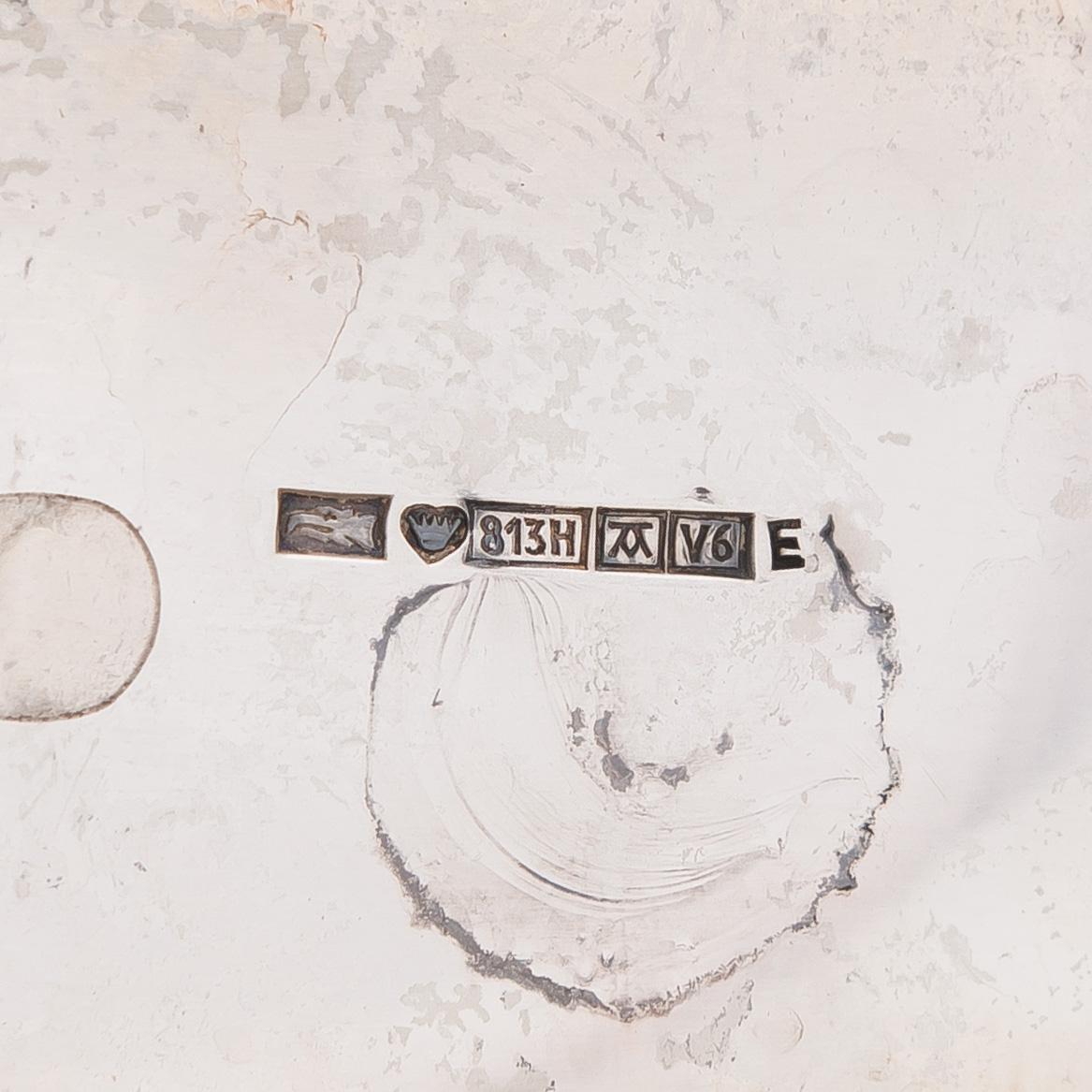 Kaffeservis, 3 delar, silver, Auran Kultaseppä, Åbo 1944 och 1950. Silverfatet från Kultakeskus, Tavastehus 1955.