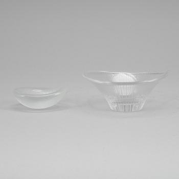 SKÅLAR, 2 st, Tapio Wirkkala, Iittala, Finland, båda daterade 54 respektive 56.