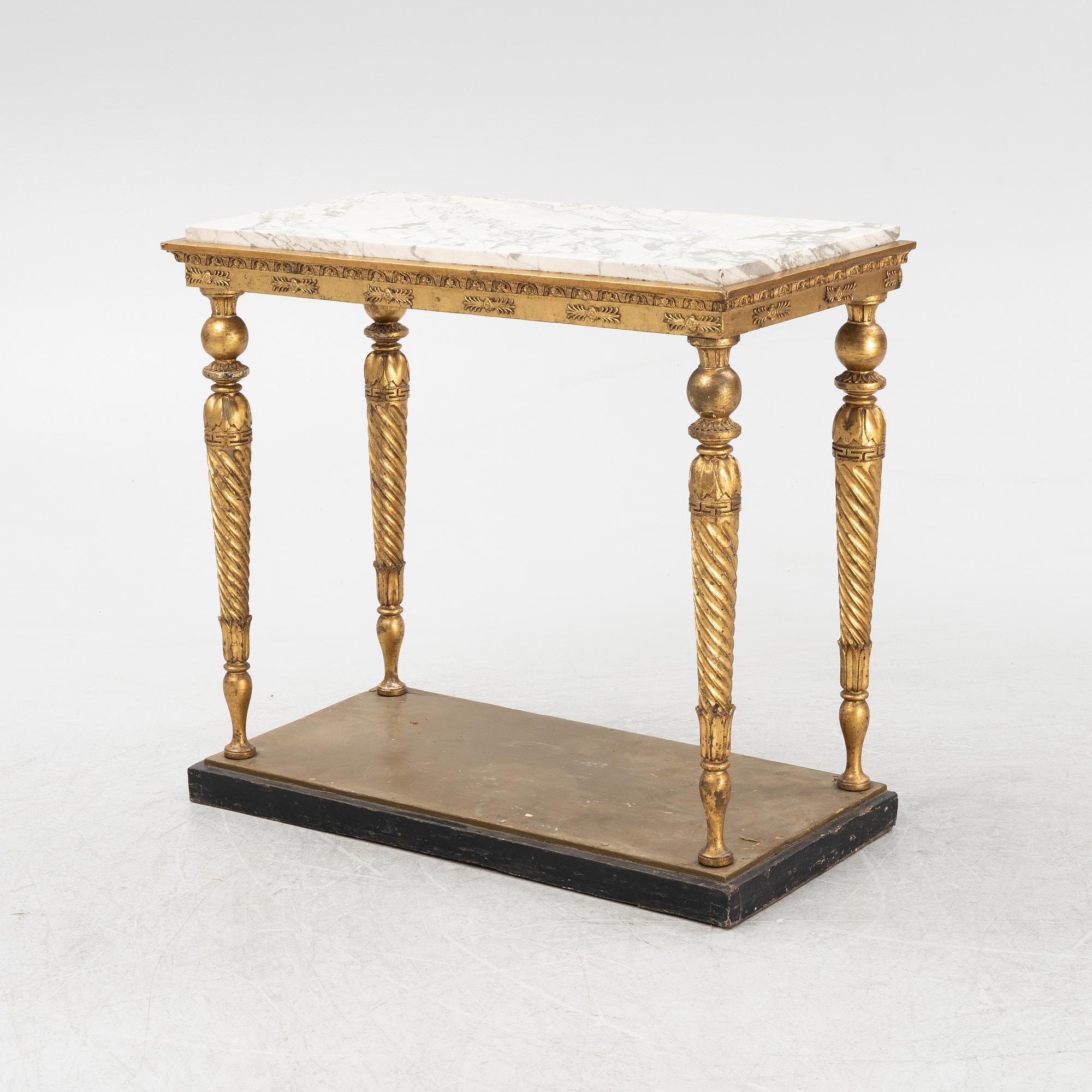 Jonas Frisk, spegel med konsolbord, sengustavianska, (spegelfabrikör i Stockholm 1805-1824).