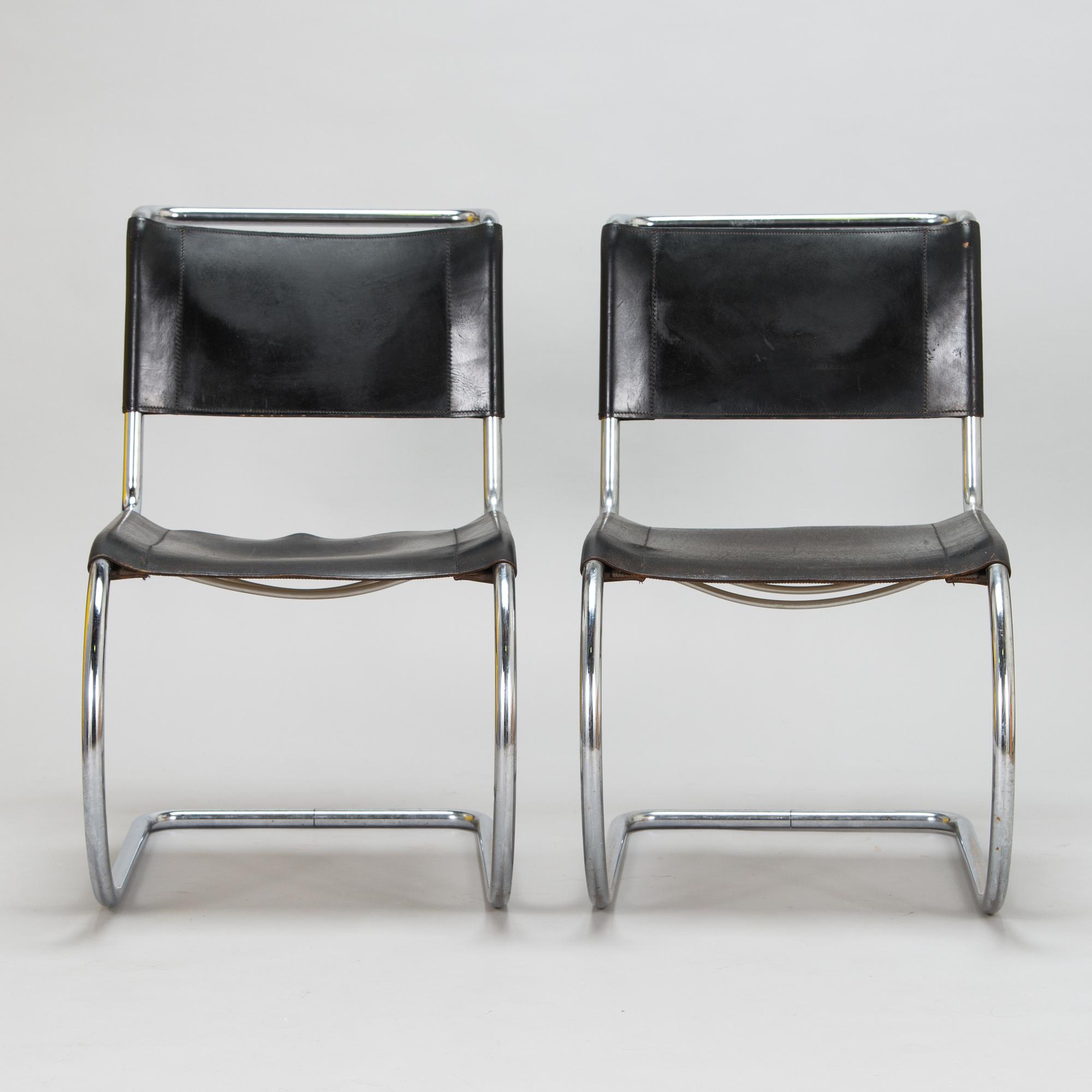 Ludwig Mies van der Rohe, a pair of "MR 10" chairs for Thonet, designed in 1927.