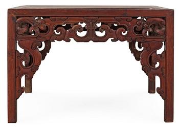 1331. A hardwood free standing table, Qing dynasty, presumably 18th Century.