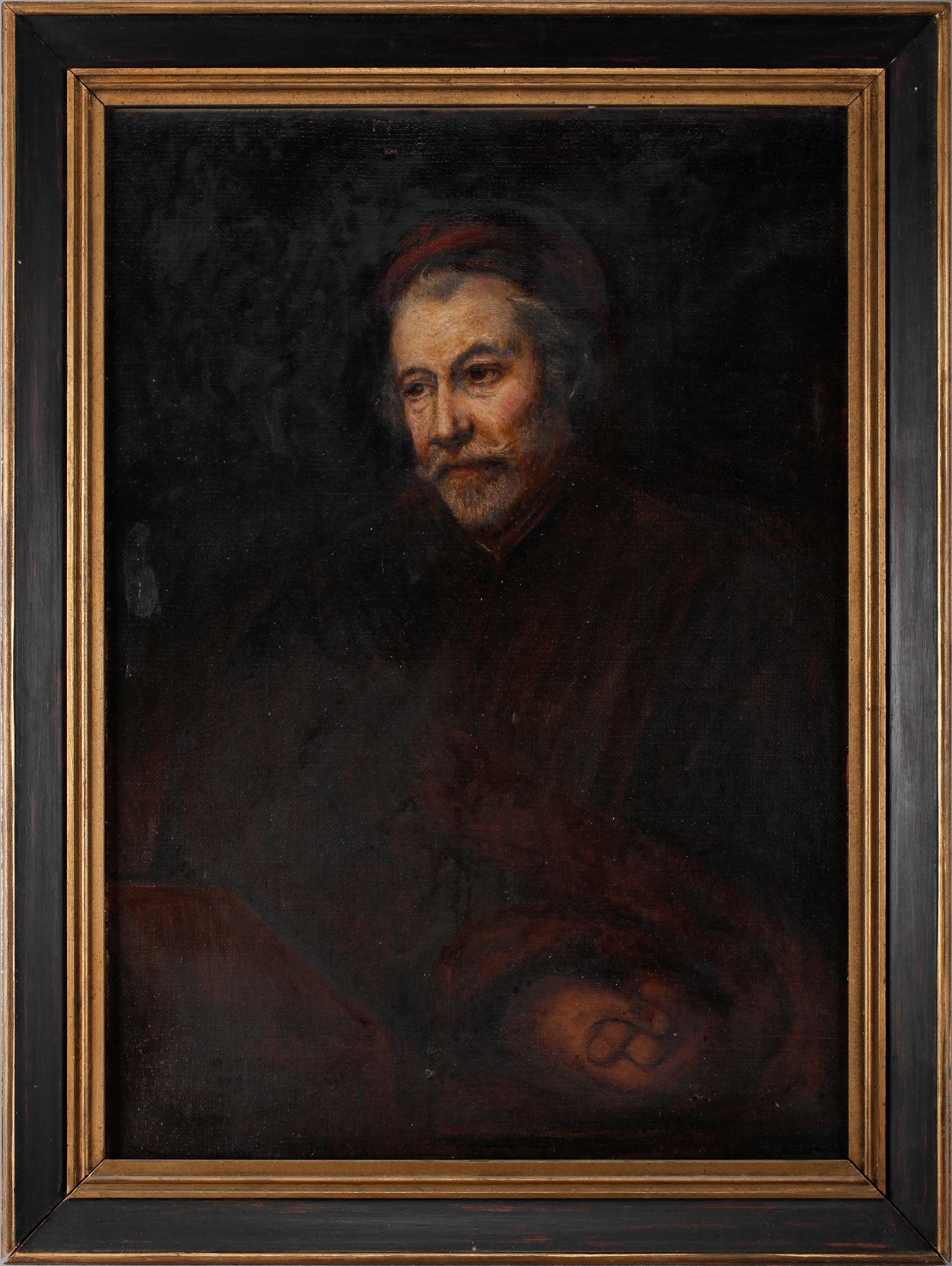 REMBRANDT, kopia efter, olja på duk, ca 1900.