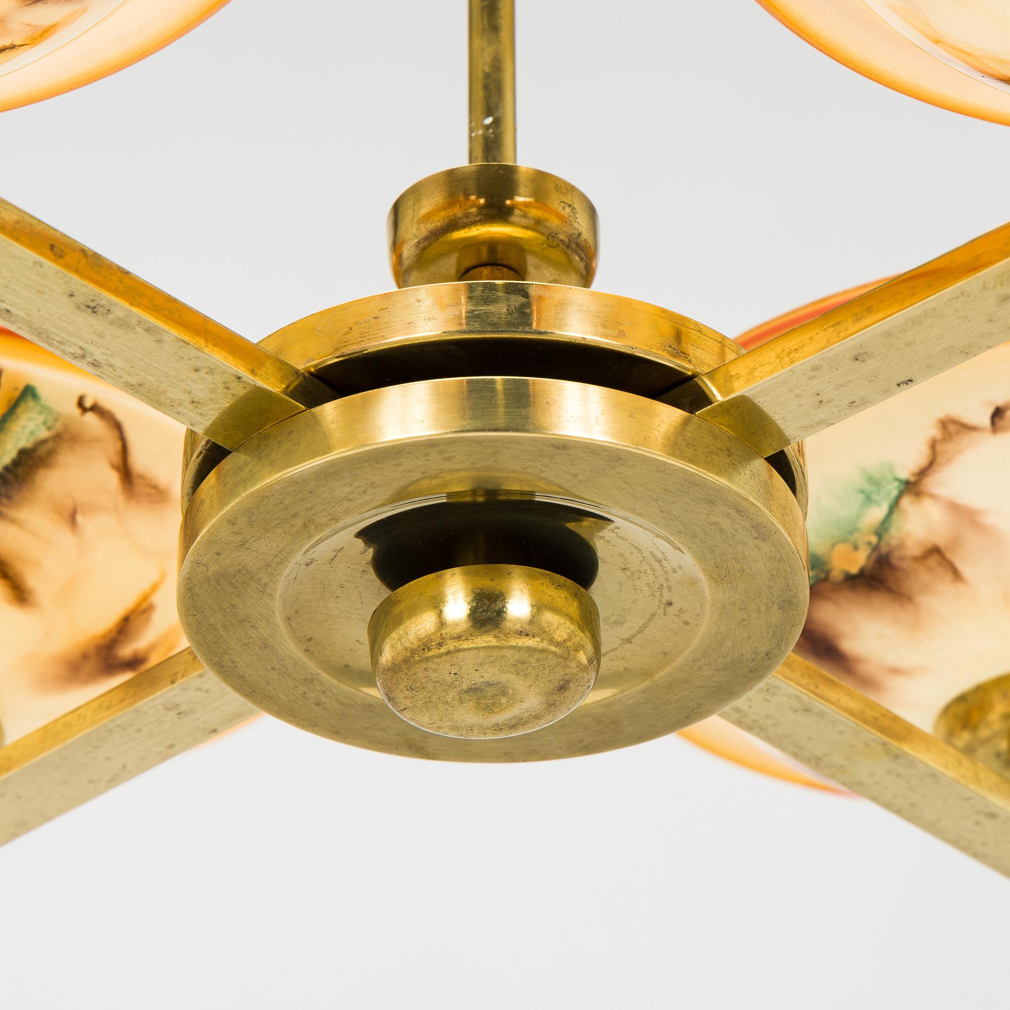 Paavo Tynell, taklampa modell 1442/4, Taito, 1930-tal.