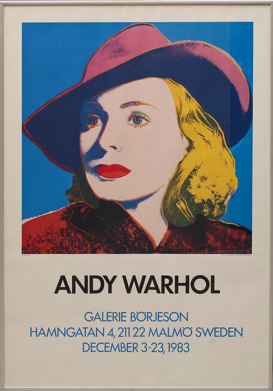 ANDY WARHOL, efter, affischer, 3 st, Galerie Börjeson 1983.