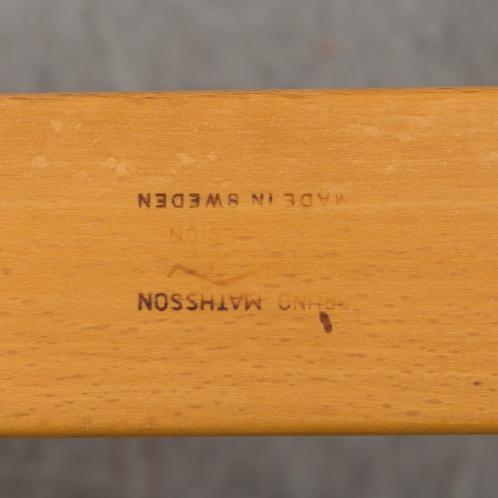 A pair of 'Eva' easy chairs by Bruno Mathsson, Firma Karl Mathsson, Värnamo 1973.
