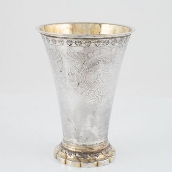 Johan Pettersen, a silver beaker, Rococo, Söderhamn, 1767.