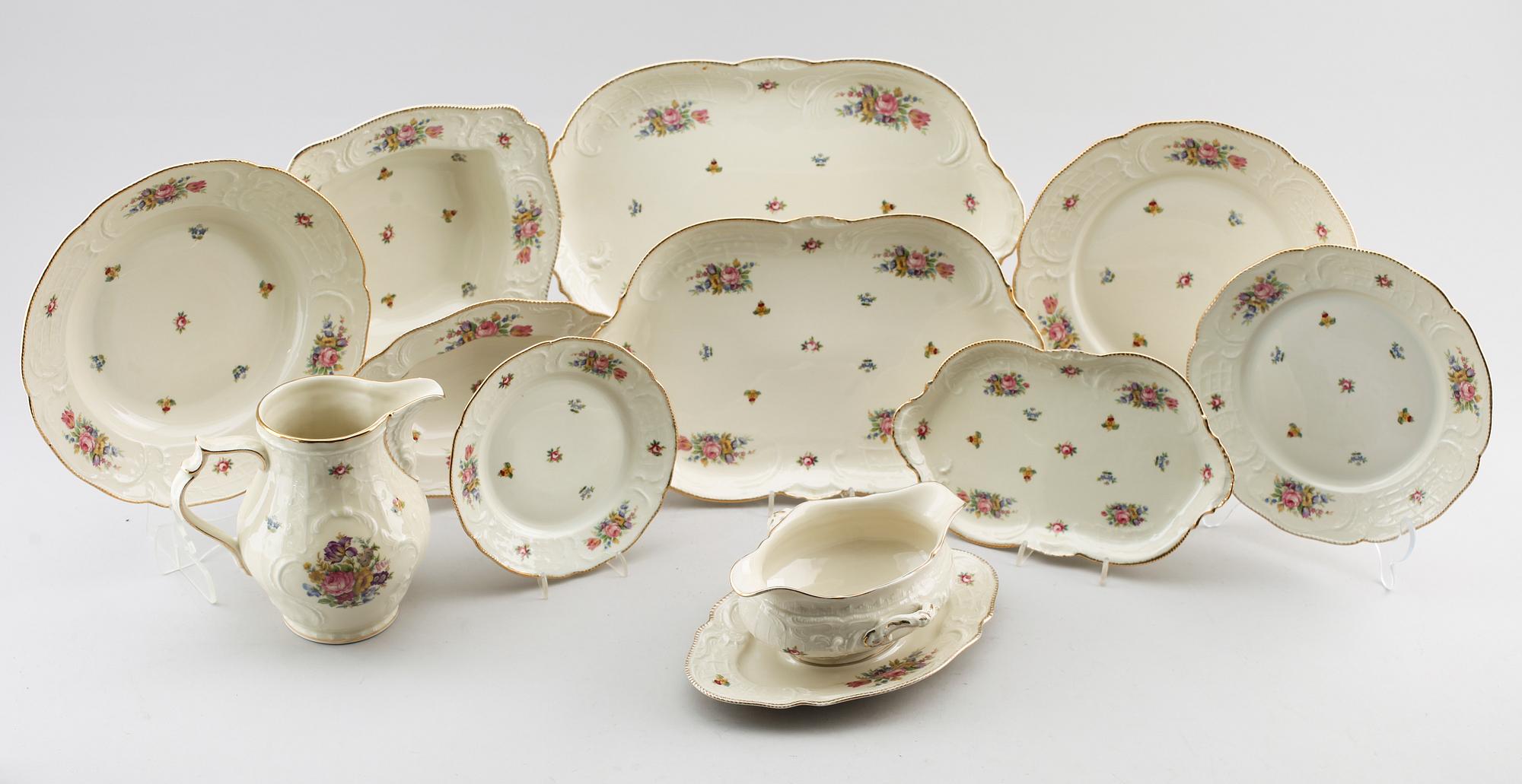 MATSERVIS, ca 54 delar, porslin, "Sanssouci", Rosenthal.