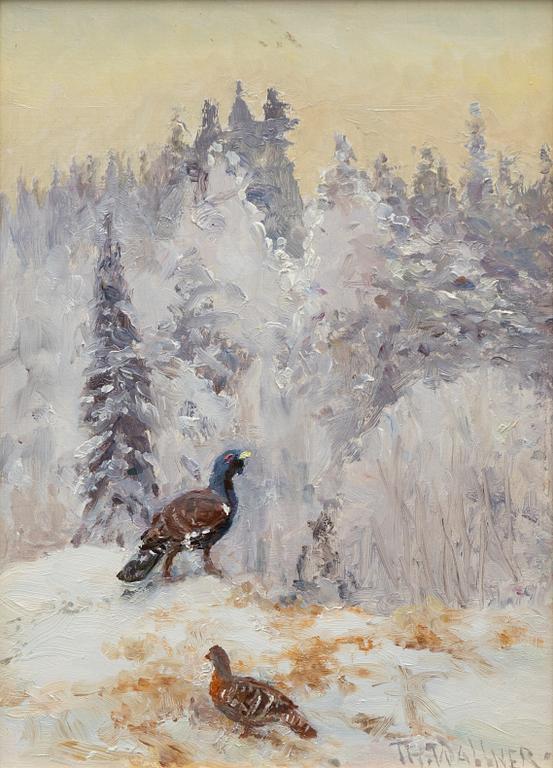 Thure Wallner, Capercaillies in a Winter Landscape.