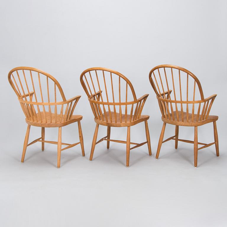 Nojatuoleja, 3 kpl, 1900-luvun loppupuoli.