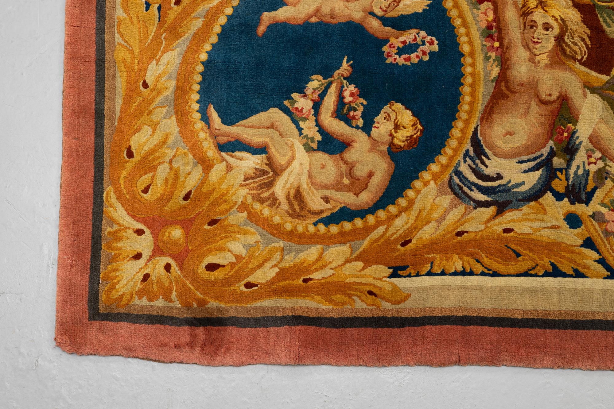 Matta, Savonnerieteknik, ca 560 x 429 cm, Louis XVI stil, Frankrike.