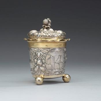 A Swedish late 17th century parcel-gilt cup and cover, marks of Henrik Feiff, Stockholm before 1689.