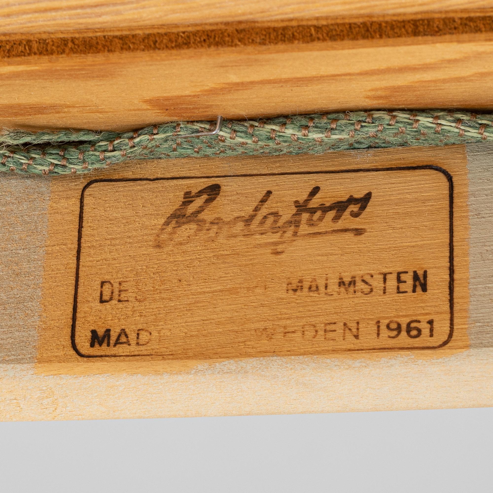 Carl Malmsten, matgrupp, 5 delar, "Herrgården", Bodafors, 1961.