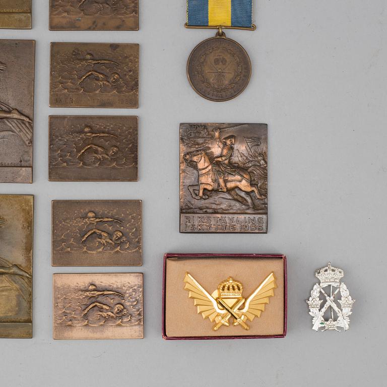 Swedish olympic champion swimmer Arne Borgs victory trophy and medals.