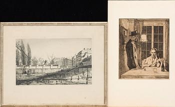 HARALD SALLBERG, a set of five etchings signed dated and numbered.