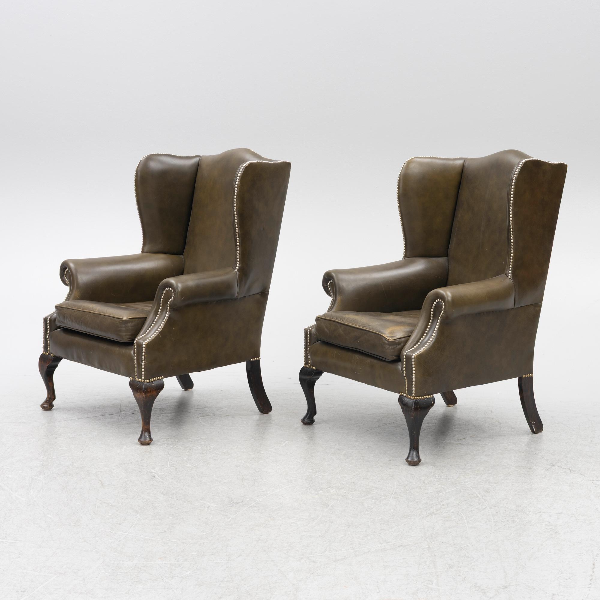 A pair of armchairs, late 20th century.