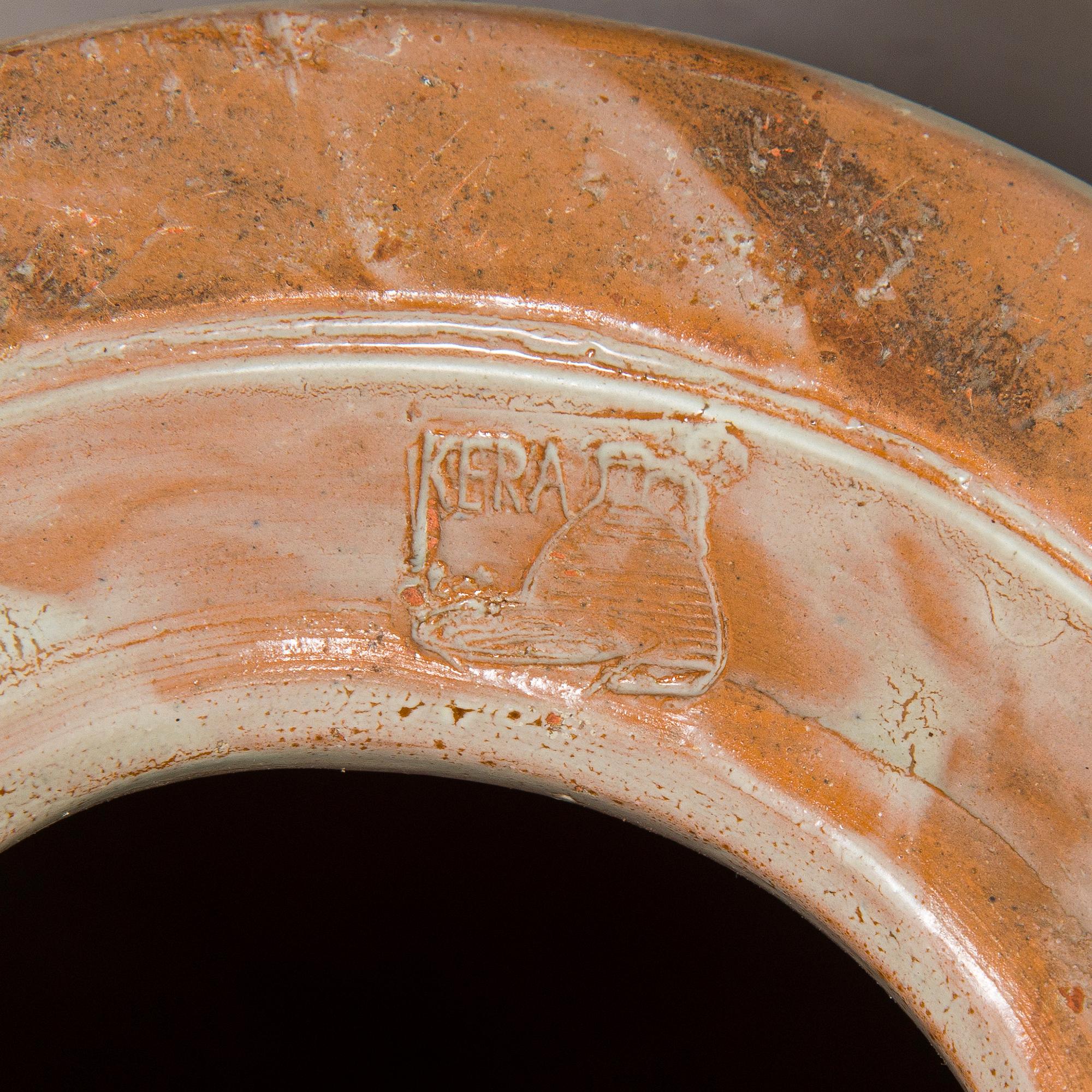 Bordslampa, stengods, tillverkare Kera 1900-talets mitt.