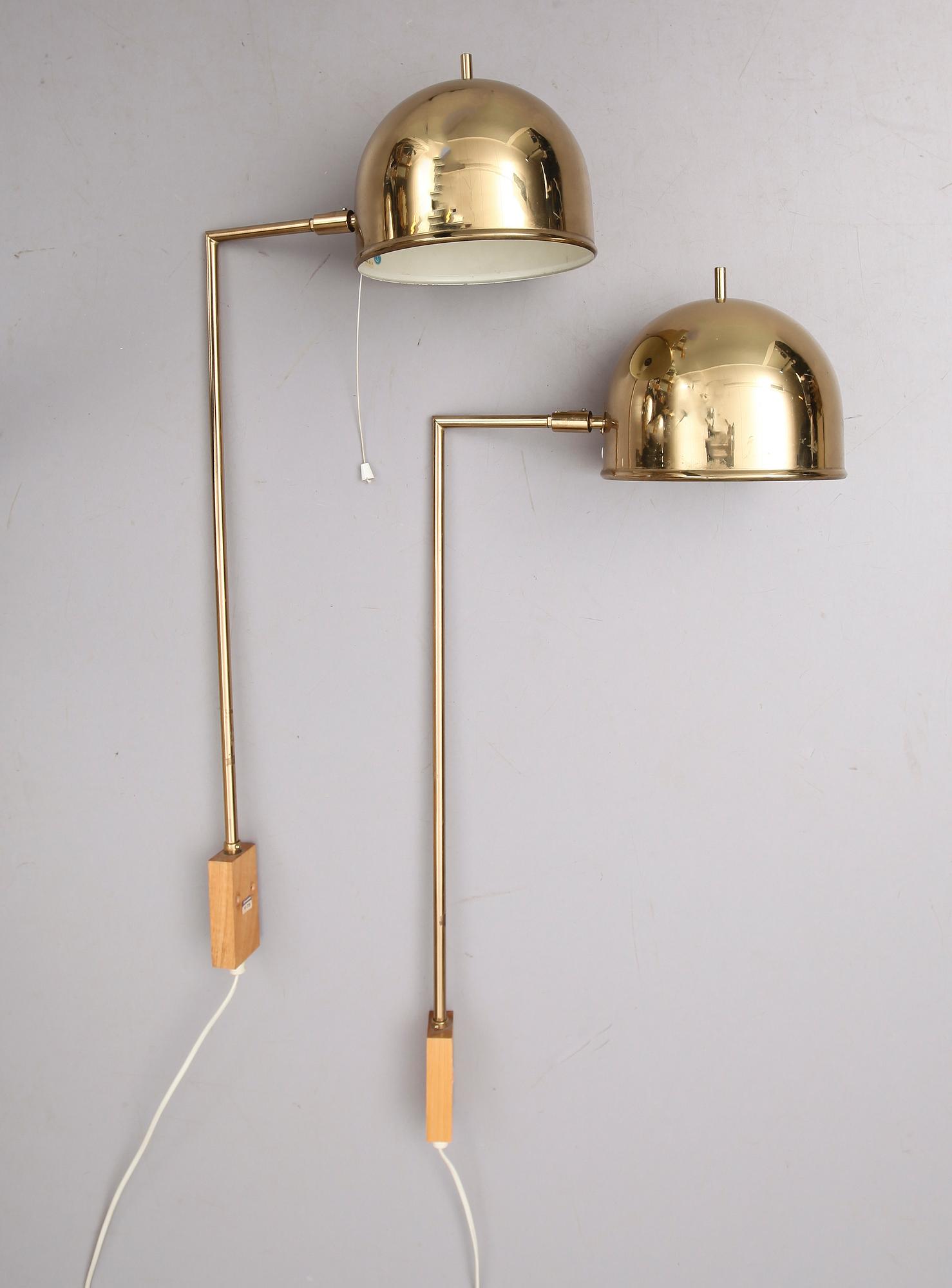 VÄGGLAMPOR, 1 par, Bergboms, 1900-talets mitt.