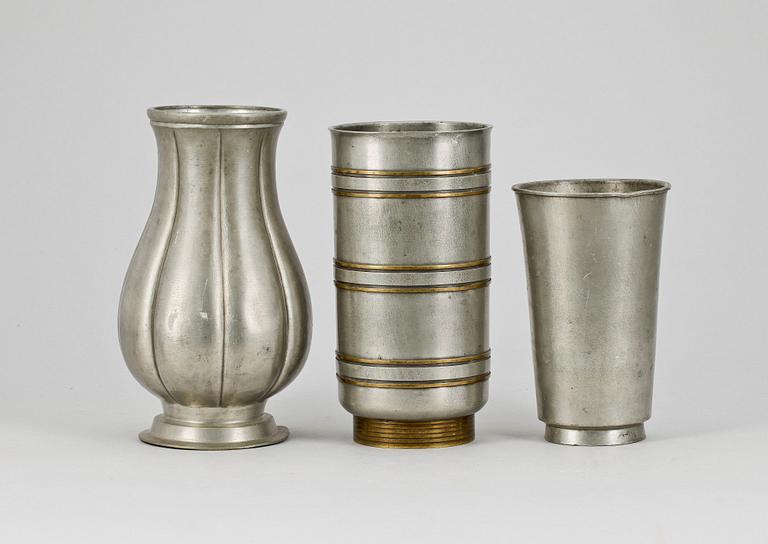 VASER, 3 st, tenn, Edvin Ollers, 1930/40-tal.