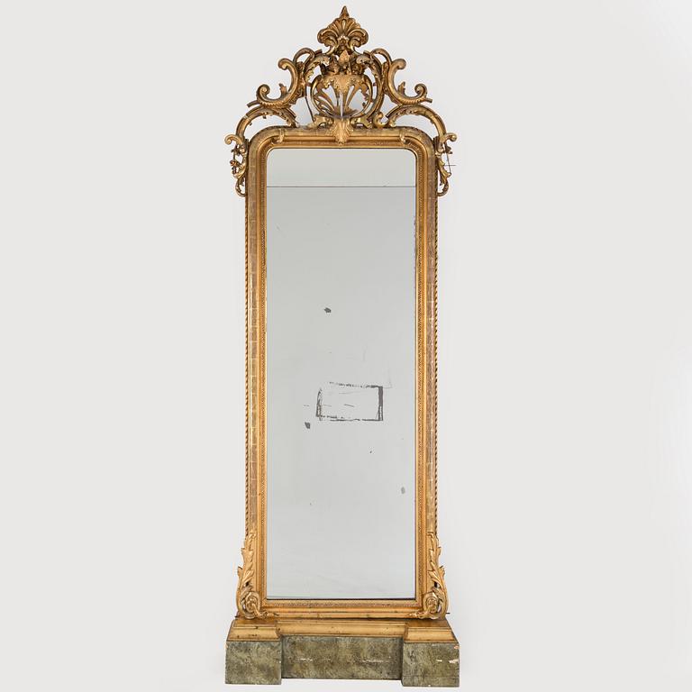 An early 20th century Rococo style mirror.