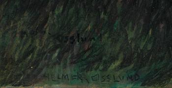 HELMER OSSLUND, akvarell och kol på papper, sign.