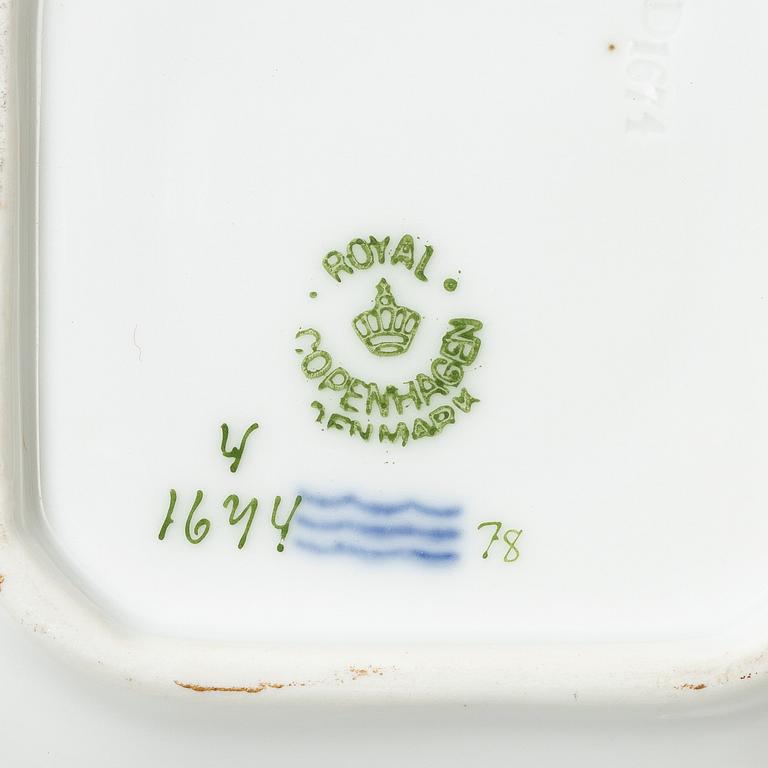 Royal Copenhagen, twelve cream cups with saucers, 'Saxon Flower', Denmark, 1923-34.