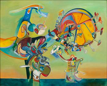 SVEN-ERIK JOHANSSON, olja på pannå.