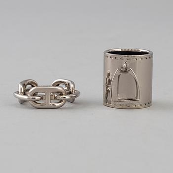 HERMÈS, scarf rings, 2 pieces.